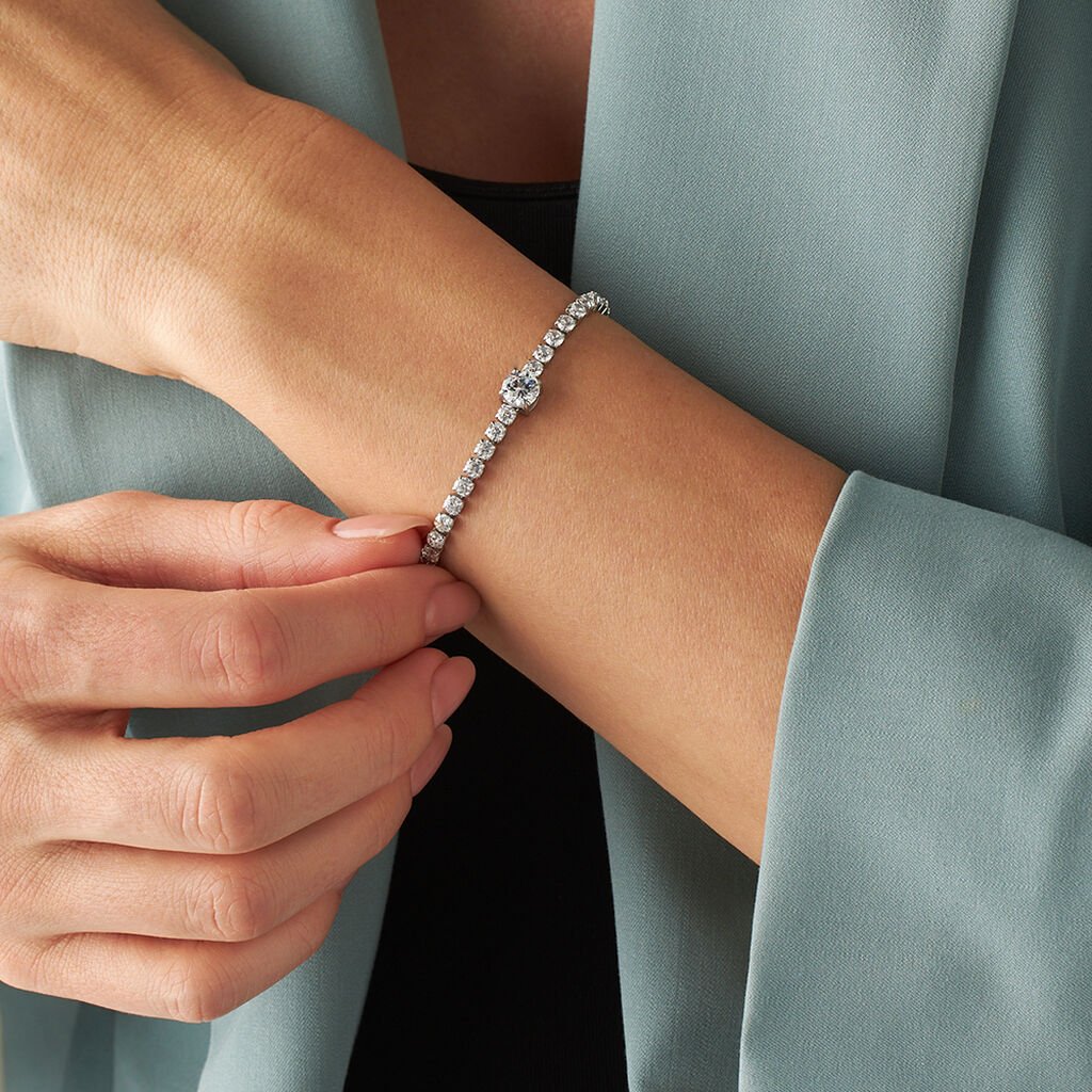 Tennis Stroili Bracciali Donna Oro Bianco Bracciale Tennis Romantic Shine Metallo Cristallo Stroili