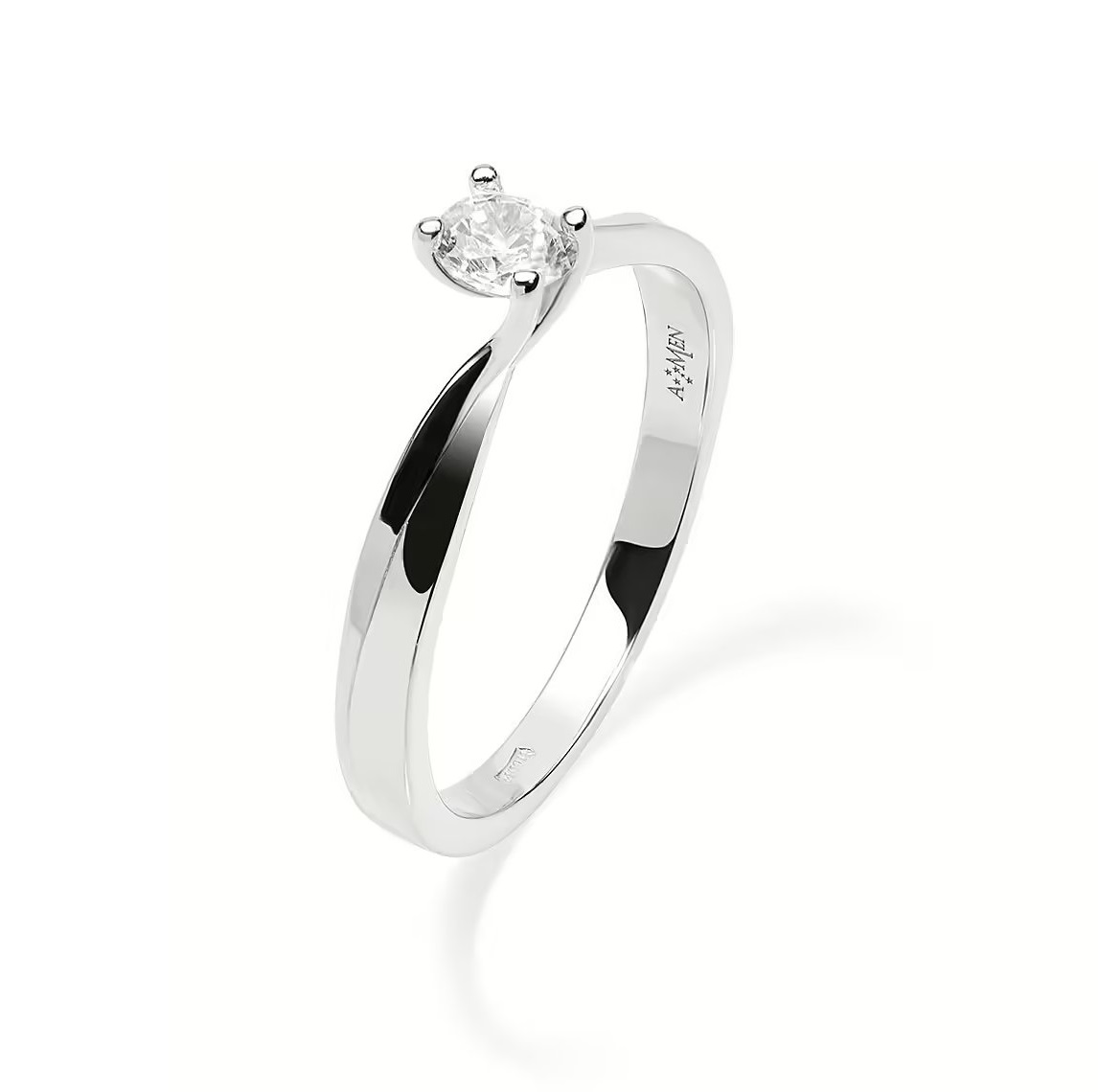 Anello Amen Solitario ANSOVABB40