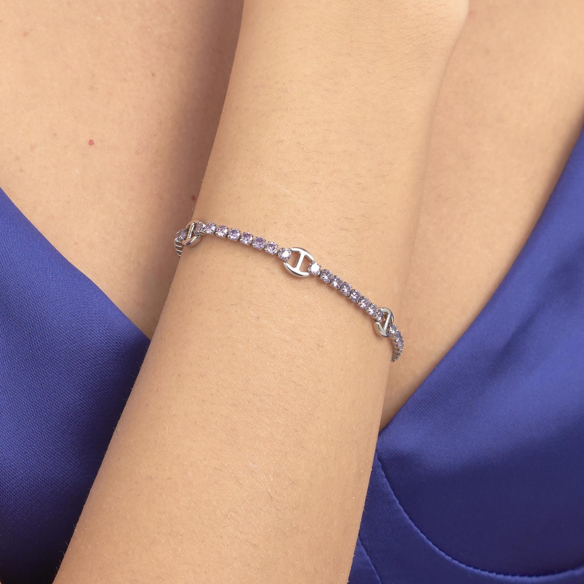 Bracciale Donna Tennis Doppio Filo Brosway Desideri BEI074 Colore Argento