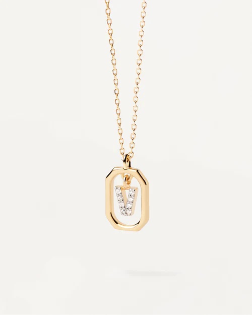 Collana Donna PDPAOLA Lettera Mini V CO01-533-U