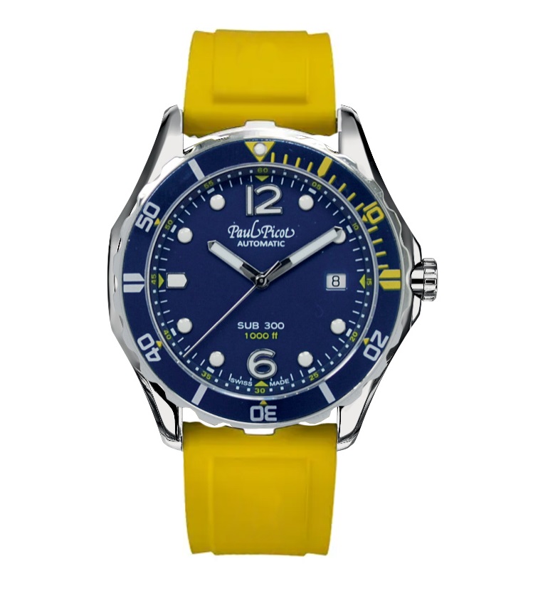 Orologio caucciù Paul Picot Commodore 300 sub 9753SGB-C
