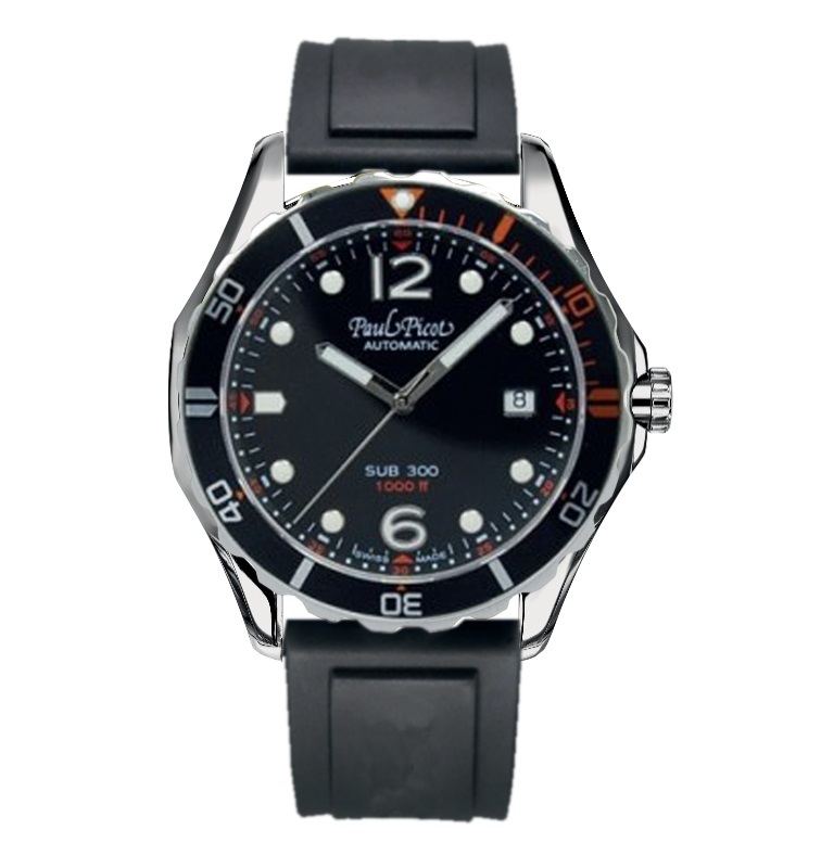 Orologio caucciù Paul Picot Commodore 300 sub 9753SGN-C