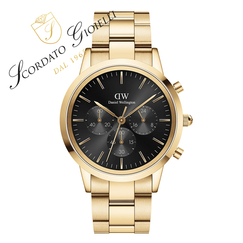 Orologio acciaio Daniel Wellington Iconic Chronograph Link Onyx DW00100641