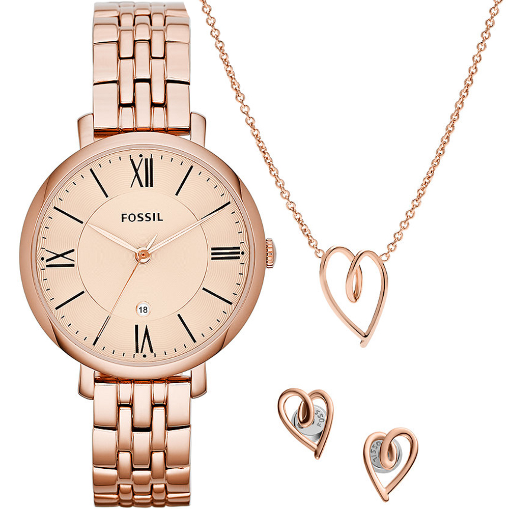Box orologio acciaio Fossil Jacqueline ES5252SET