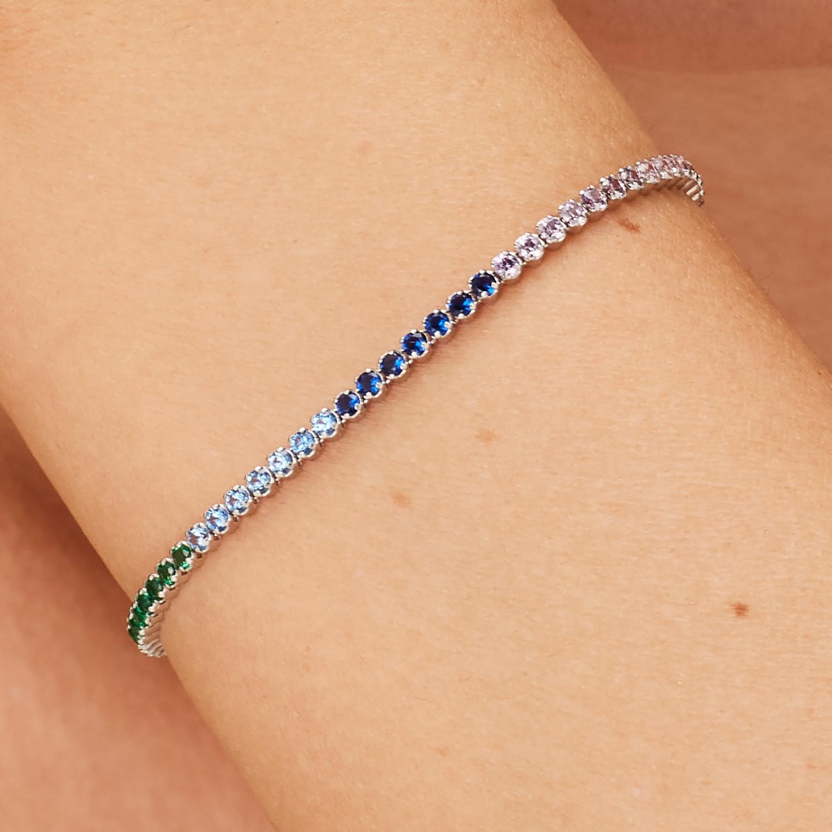Bracciale tennis in argento con zirconi blu - Ma.Gi. Gioielli