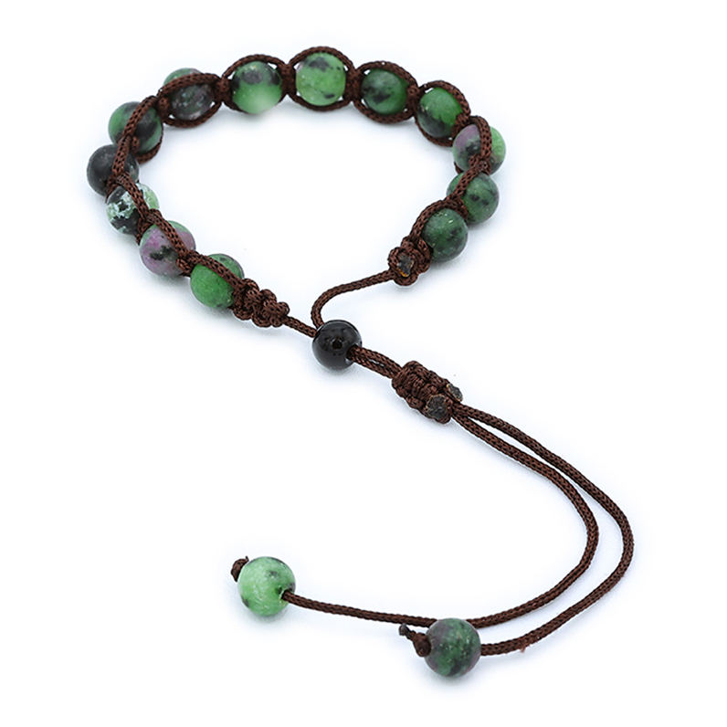 Bracciale&#x20;Kensh&#xF2;&#x20;Cuore&#x20;H003&#x20;Zoisite&#x20;Rubino