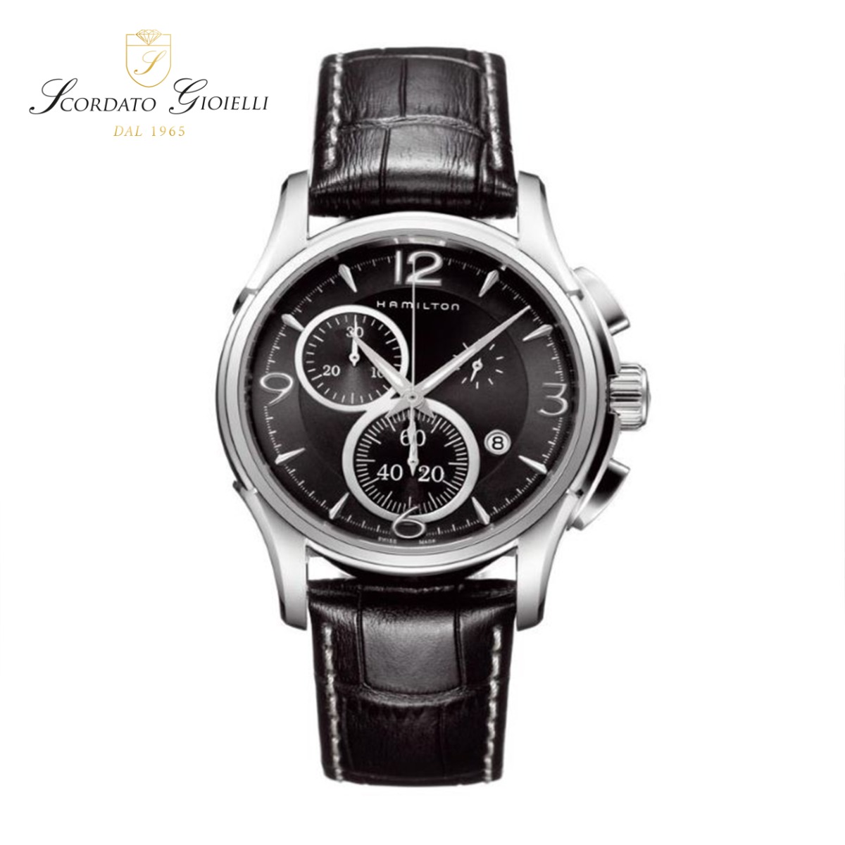 Orologio pelle Hamilton Jazzmaster Chrono Quartz H32612735