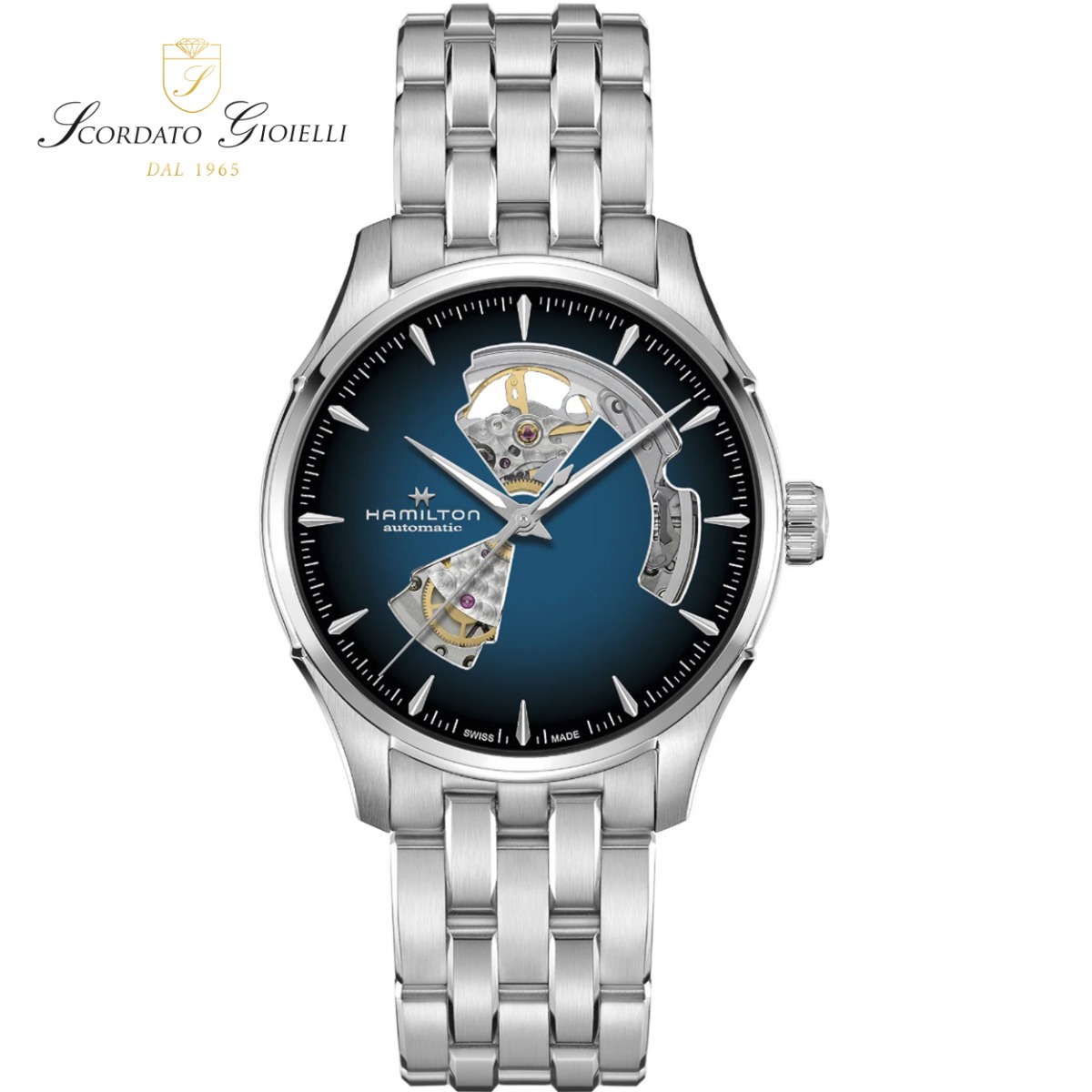 Orologio acciaio Hamilton Jazzmaster Open Heart Auto H32675140