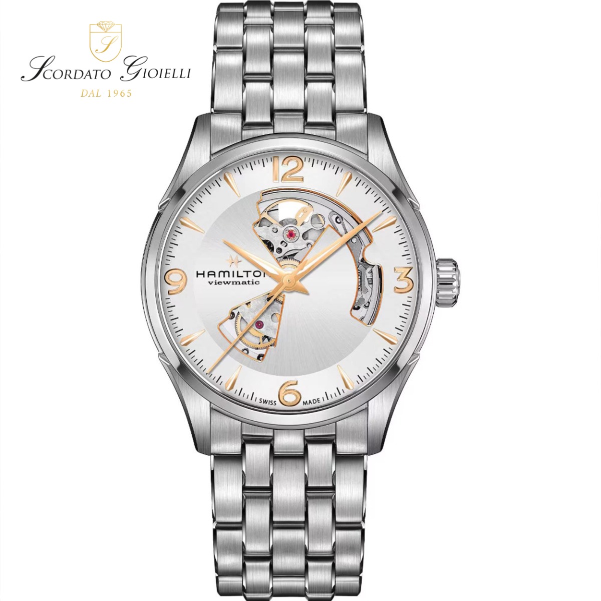 Orologio acciaio Hamilton Jazzmaster Open Heart Auto H32705151
