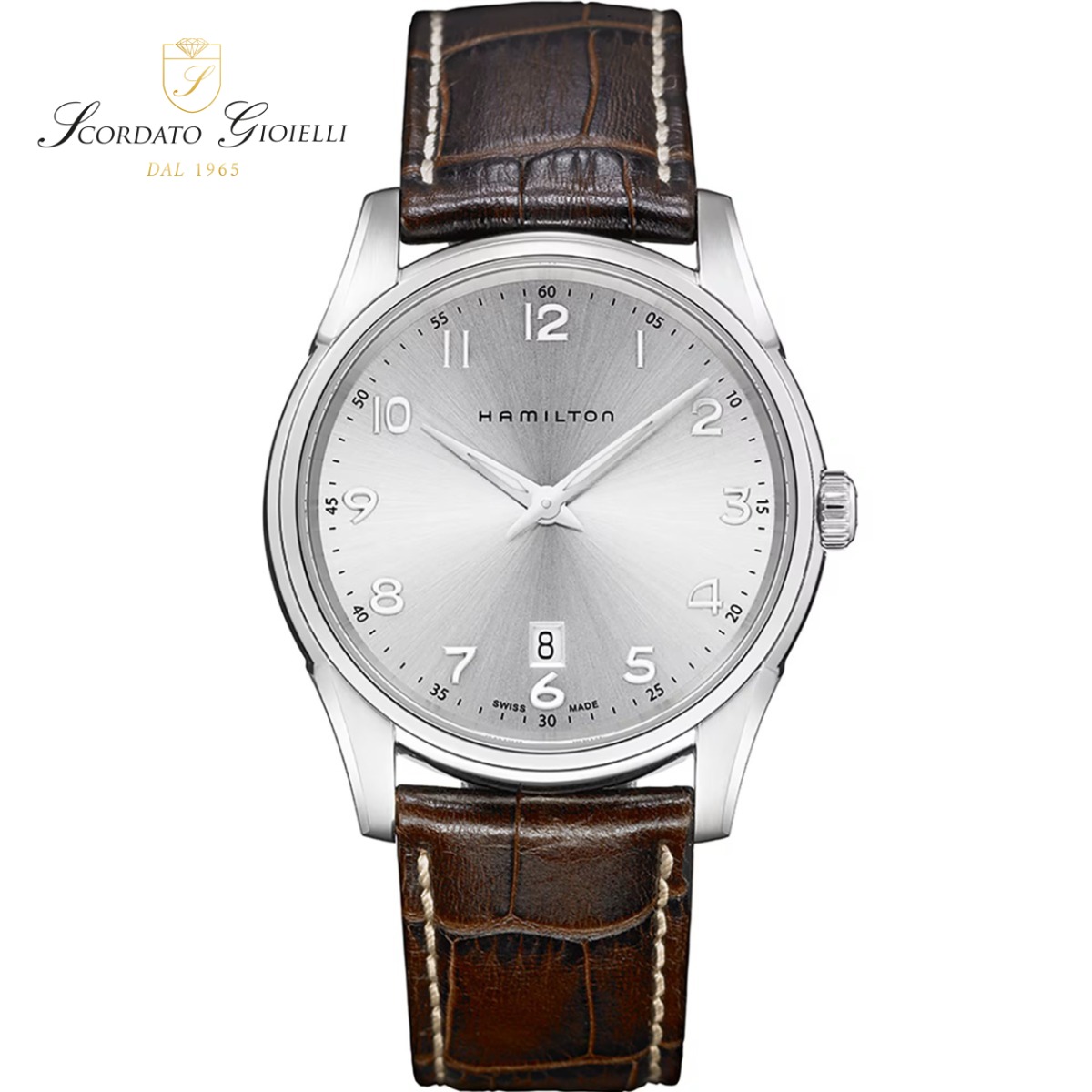Orologio pelle Hamilton Jazzmaster Thinline Quartz H38511553