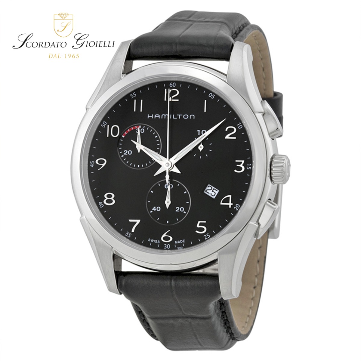 Orologio pelle Hamilton Jazzmaster Thinline Chrono Quartz H38612733