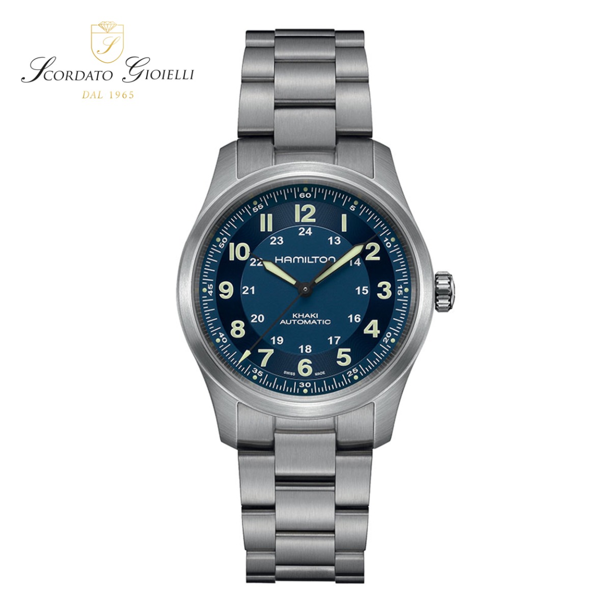 Orologio acciaio Hamilton Khaki Field Titanium Auto H70205140