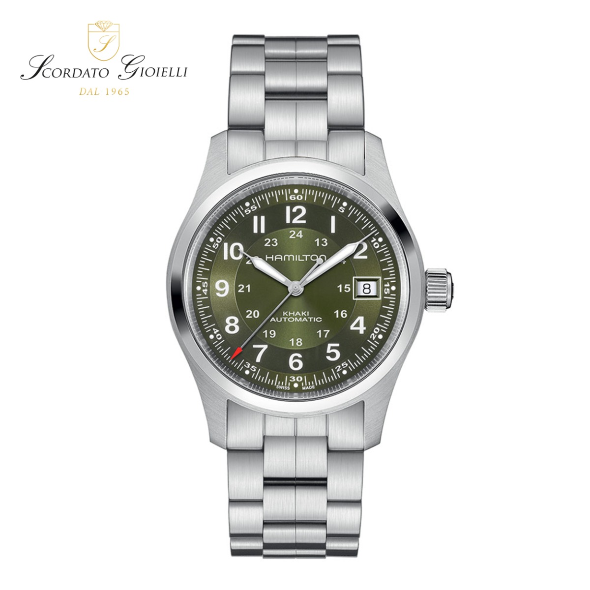 Orologio acciaio Hamilton Khaki Field Auto 38 mm H70455160