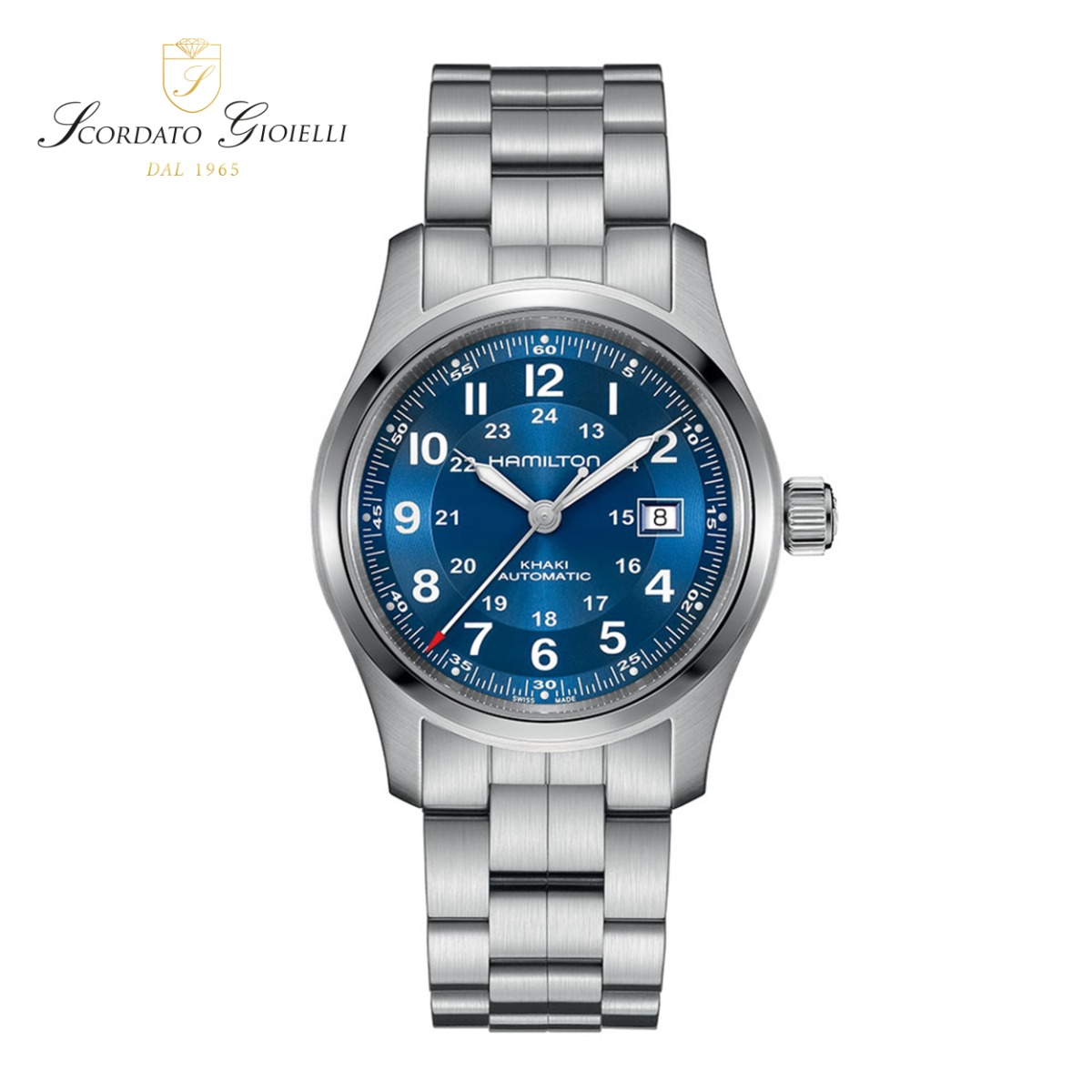 Orologio acciaio Hamilton  Khaki Field Auto 42 mm H70605140