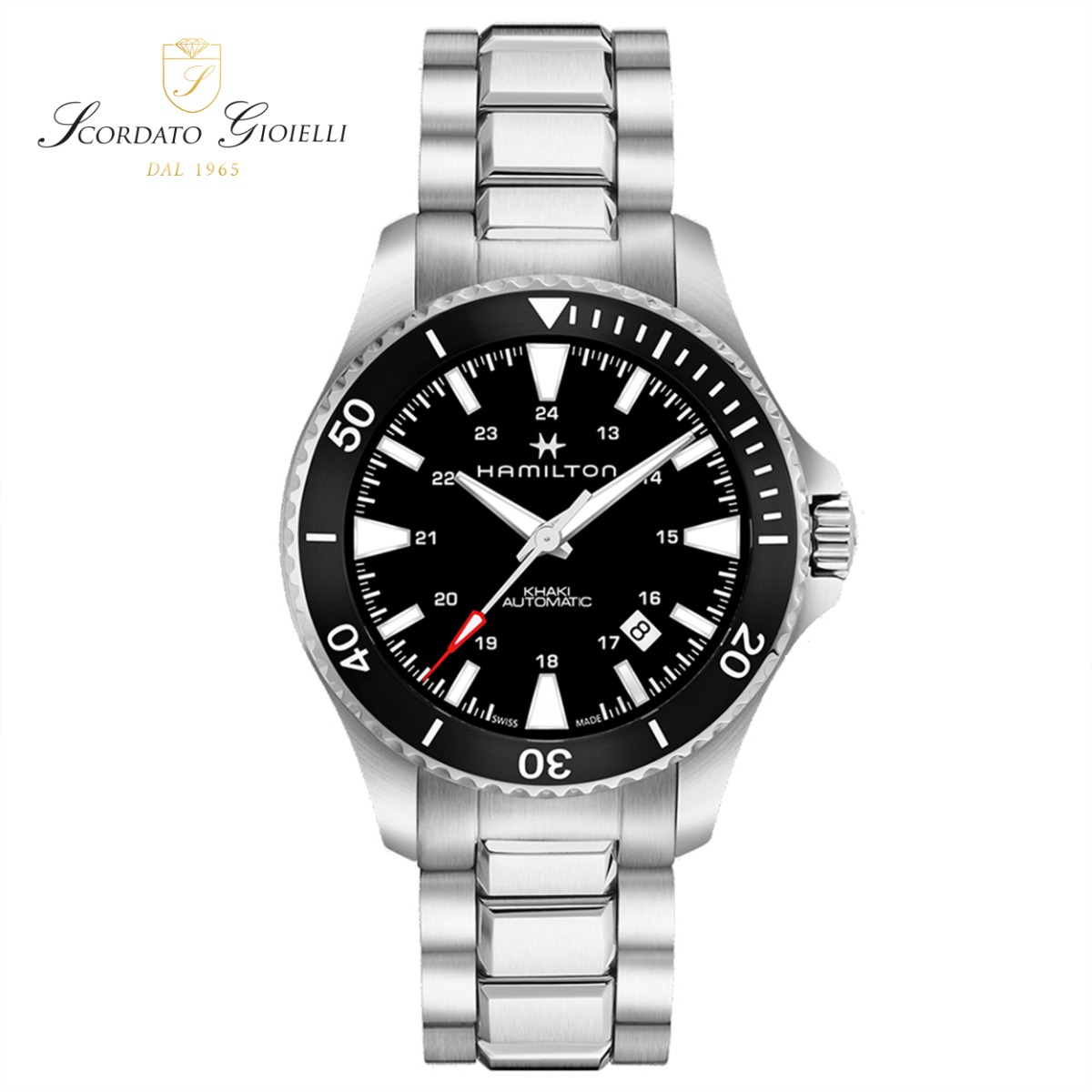 Orologio acciaio Hamilton Khaki Navy Scuba Auto H82335131