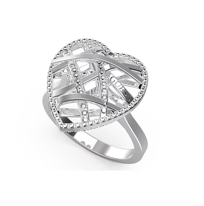 Anello Donna Guess Heart Cage JUBR03101JWRH