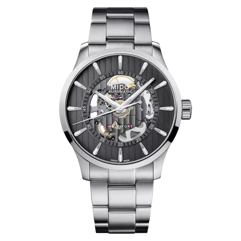 Orologio acciaio Mido Multifort Skeleton Vertigo M038.436.11.061.00