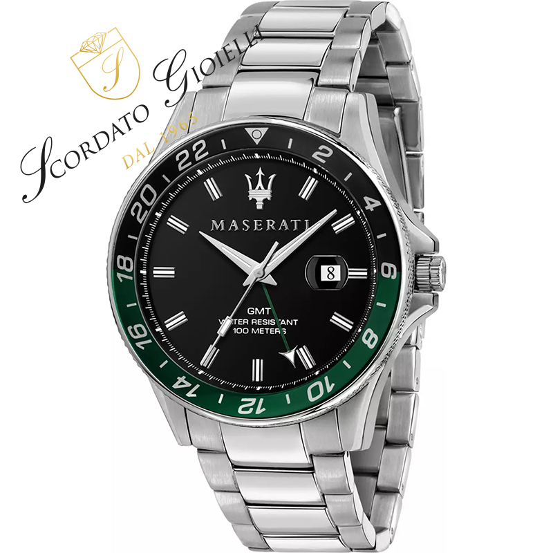 Orologio acciaio Maserati Sfida GMT R8853140005