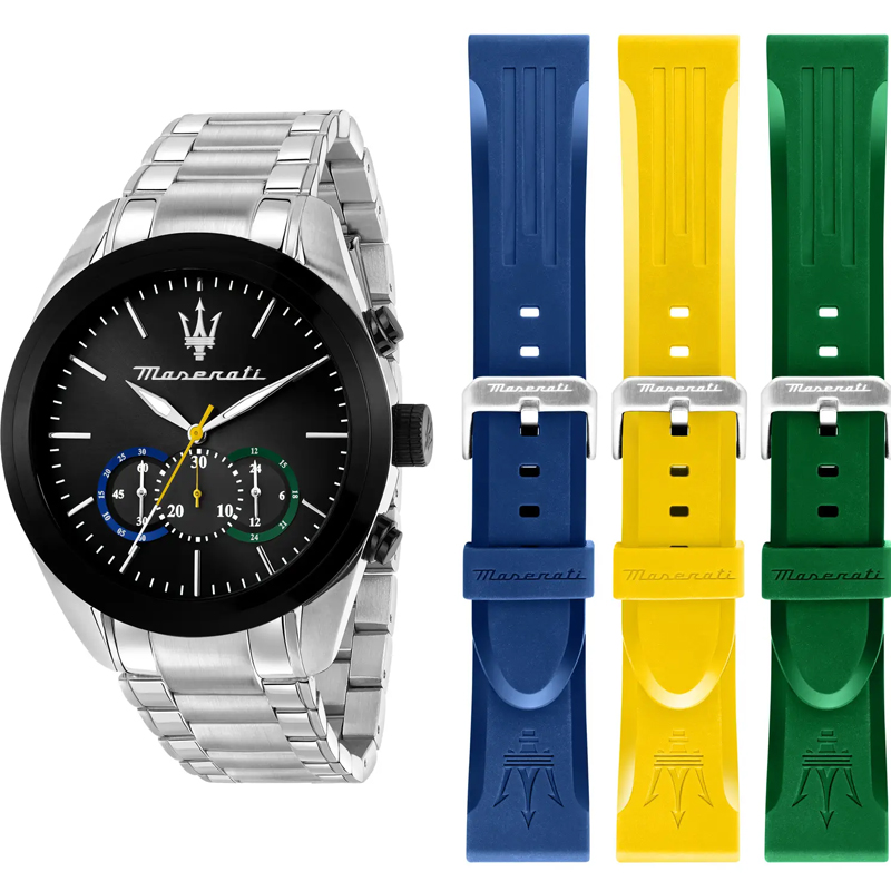 Set orologio acciaio e silicone  Maserati Traguardo Prisma Edition R8873612061
