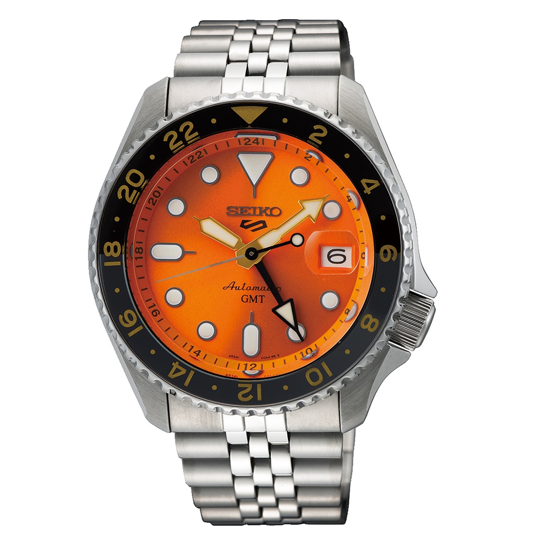 Orologio acciaio Seiko 5 SKX Sports Style Mikan Orange GMT SSK005K1