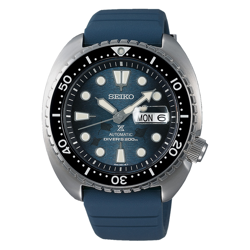 Orologio silicone Seiko Prospex Turtle Save The Ocean Dark Manta Ray SRPF77K1