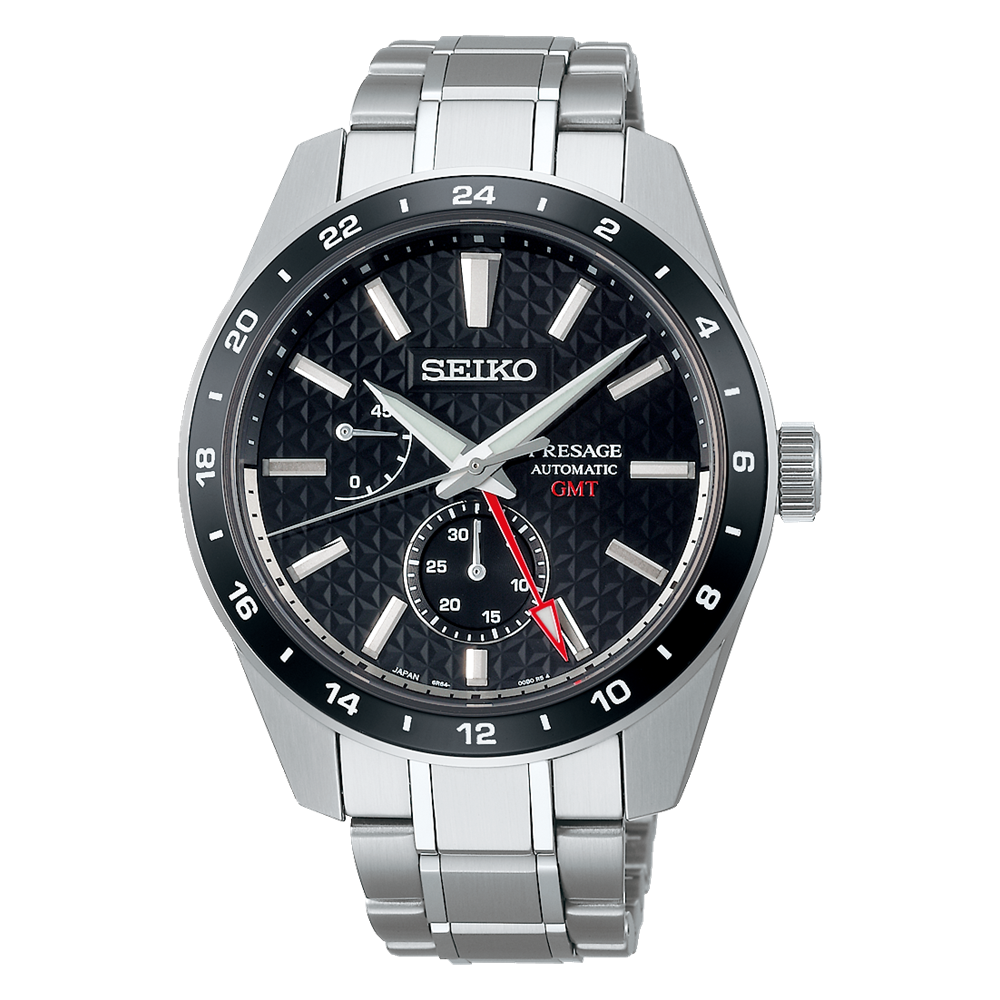 Orologio acciaio Seiko Presage Sharp Edged GMT SPB221J1