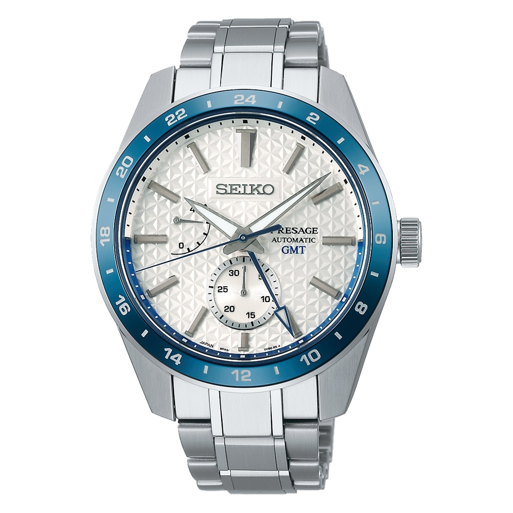 Orologio acciaio Seiko Presage Sharp Edged 140° Anniversary GMT SPB223J1