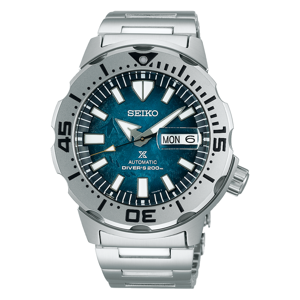 Orologio acciaio Seiko Prospex Monster Save The Ocean Dark Manta Ray SRPH75K1