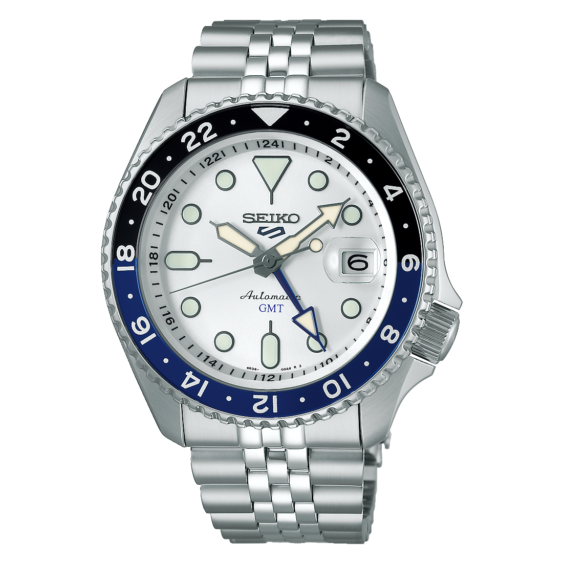 Orologio acciaio Seiko 5 SKX Sports Style Silver White GMT SSK033K1