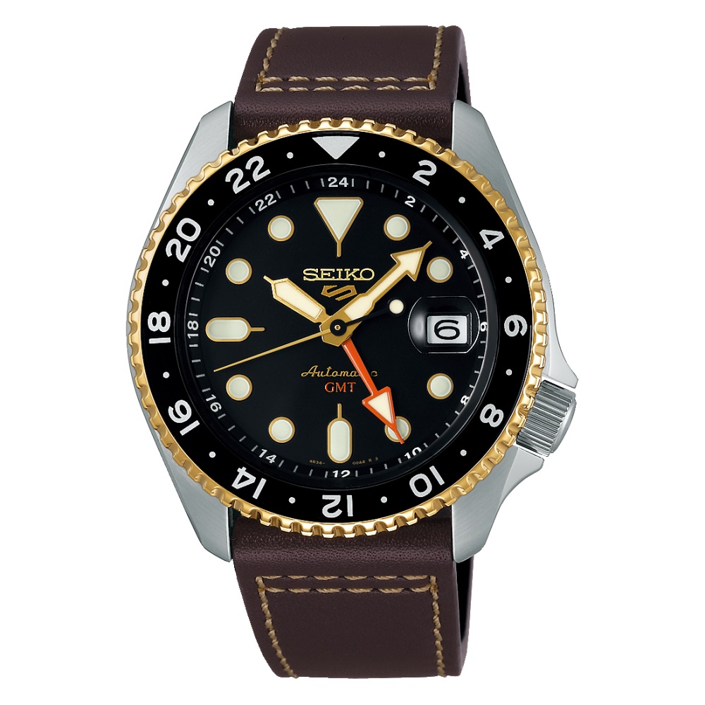 Orologio pelle Seiko 5 SKX Sports Style Mocha GMT SSK036K1